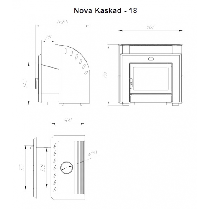 Saunová pec na drevo - NOVA KASKAD 18