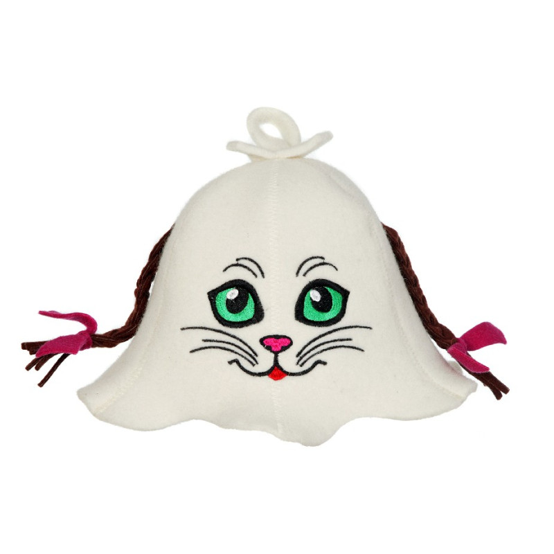 Klobúk do sauny - Mačka s vrkôčikmi