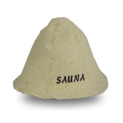 Klobúk do sauny - SAUNA, biely, vlnený  Klobúk do sauny - SAUNA, biely, vlnený