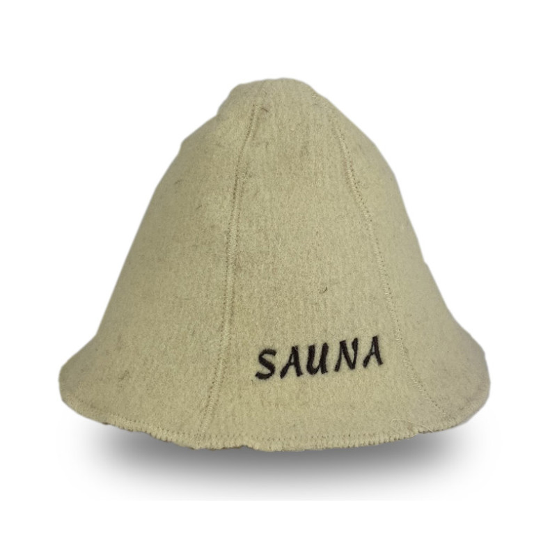 Klobúk do sauny - SAUNA, biely, vlnený