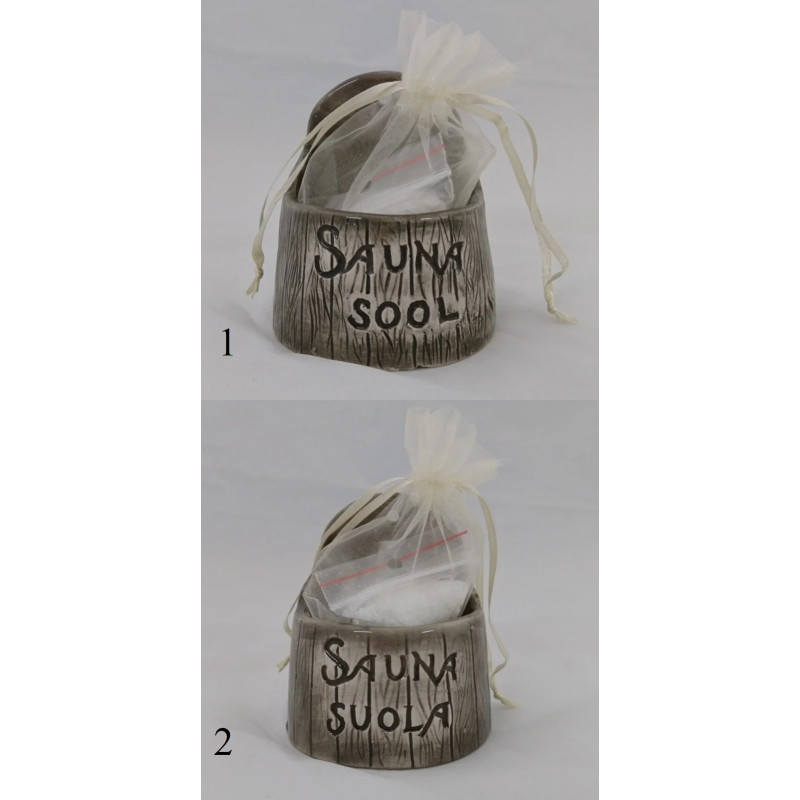 Keramická nádoba na soľ do sauny - tmavá 120