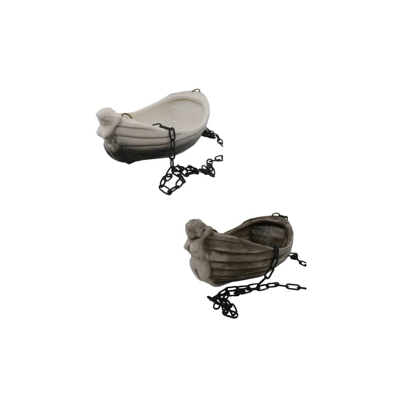 Keramická nádoba na vône - loďka s dievčaťom