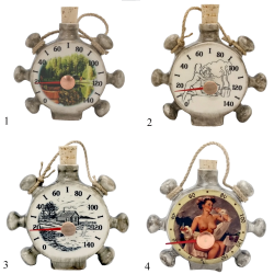 Keramický saunový teplomer - lodné kormidlo  Keramický saunový teplomer - lodné kormidlo