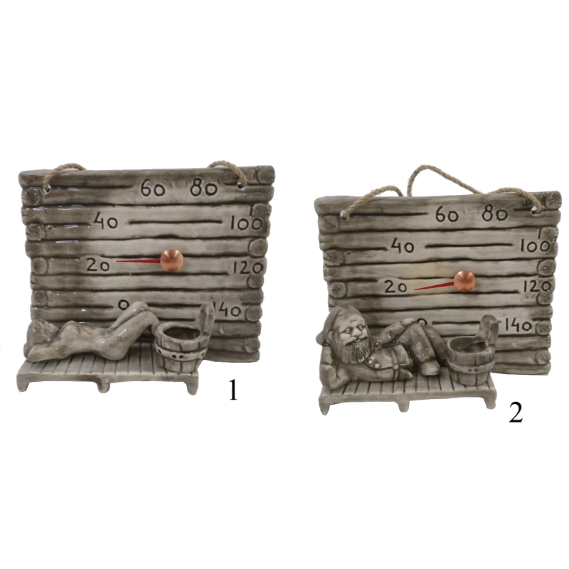 Keramický saunový teplomer - malý sud na vône