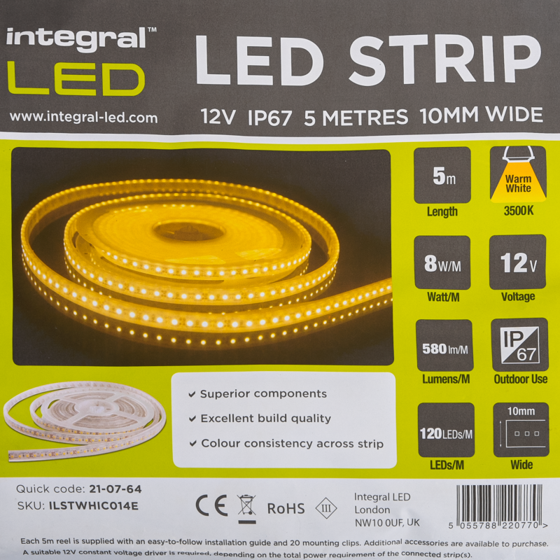Teplé biele svetlo LED 12V