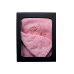 Darčeková sada v darčekovej krabičke PRE ŽIU. Dámska saunová čiapka a zástera - RUŽOVÁ 