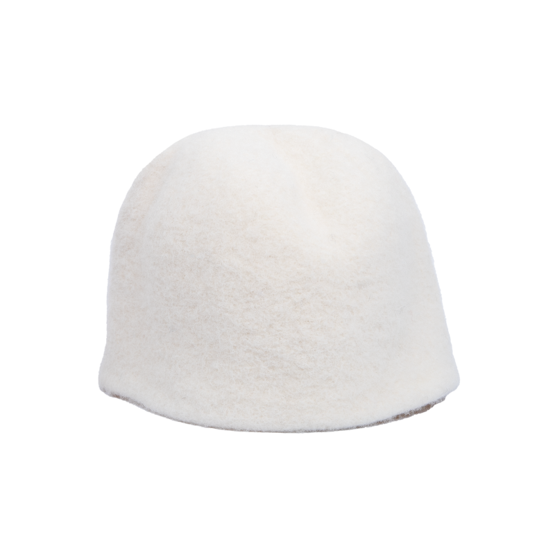 Klobúk do sauny - Biely, vlnený