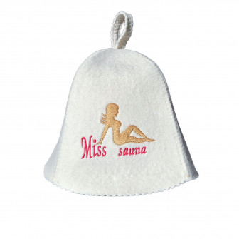 Saunová čiapka - Miss Sauna, biela