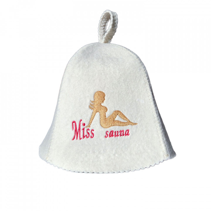 Saunová čiapka - Miss Sauna, biela