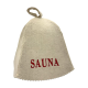 Saunová čiapka - Sauna, s červeným písmom