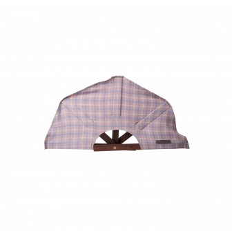 Saunový ventilátor, svetlá kockovaná látka