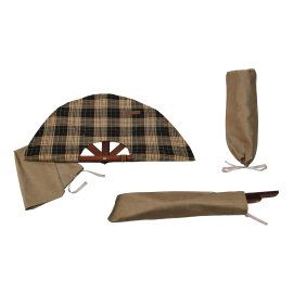 Ventilátor do sauny, tmavý kockovaný materiál 