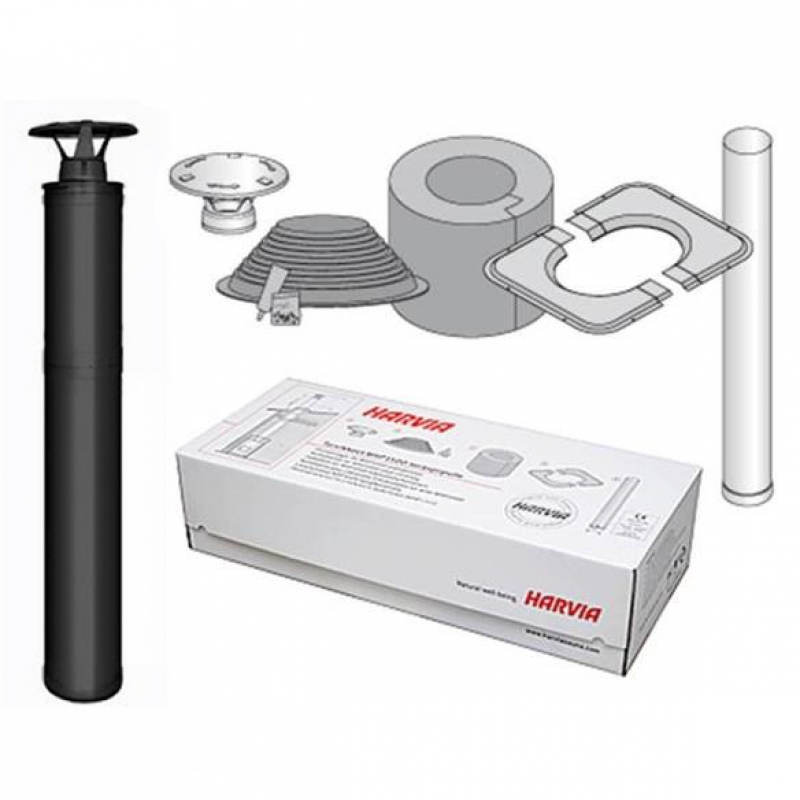 Oceľová izolovaná komínová súprava - HARVIA, čierna