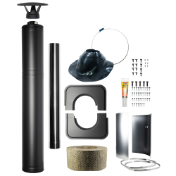 Oceľová izolovaná komínová súprava - HARVIA, čierna 