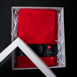Uterák v darčekovej krabičke, HARVIA, 70 x 140 cm, červený 