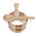 SAUFLEX drevené vedro a naberačka 4 l, borovica, céder - 1