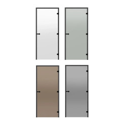 Sklenené saunové dvere HARVIA 8x19 (rám z čierneho borovicového dreva) 