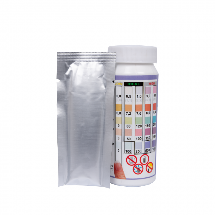 Testovacie prúžky na vodu Easy-Dip 3 v 1, testovanie pH/CL/BR/alkalinity, 50 ks