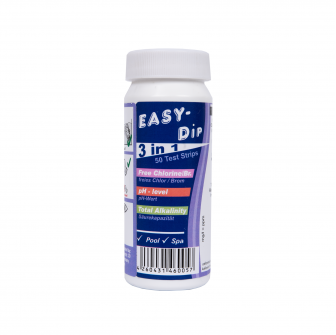 Testovacie prúžky na vodu Easy-Dip 3 v 1, testovanie pH/CL/BR/alkalinity, 50 ks