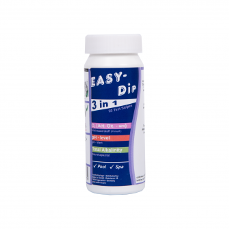 Testovacie prúžky na vodu Easy-Dip 3 v 1, na meranie pH/O2/alkality, 50 ks