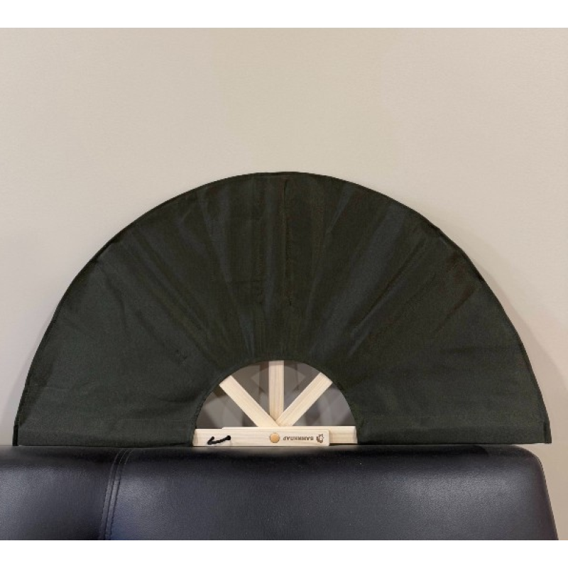 Látkový ventilátor do sauny, tmavozelený