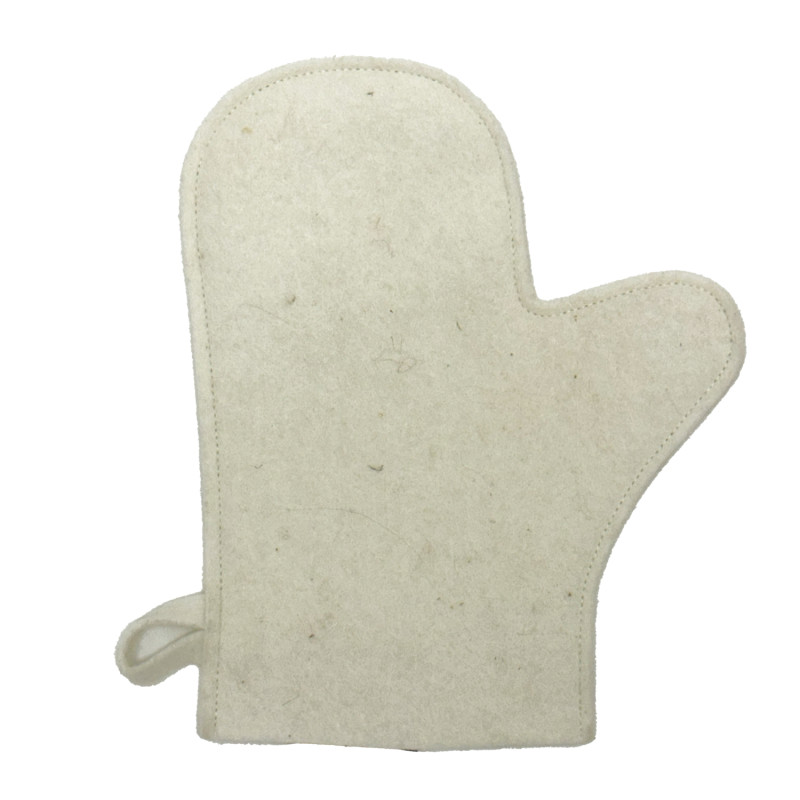 Vlnená rukavica do sauny, biela